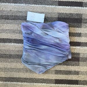 Zara Lavender and Gray Ruched Top